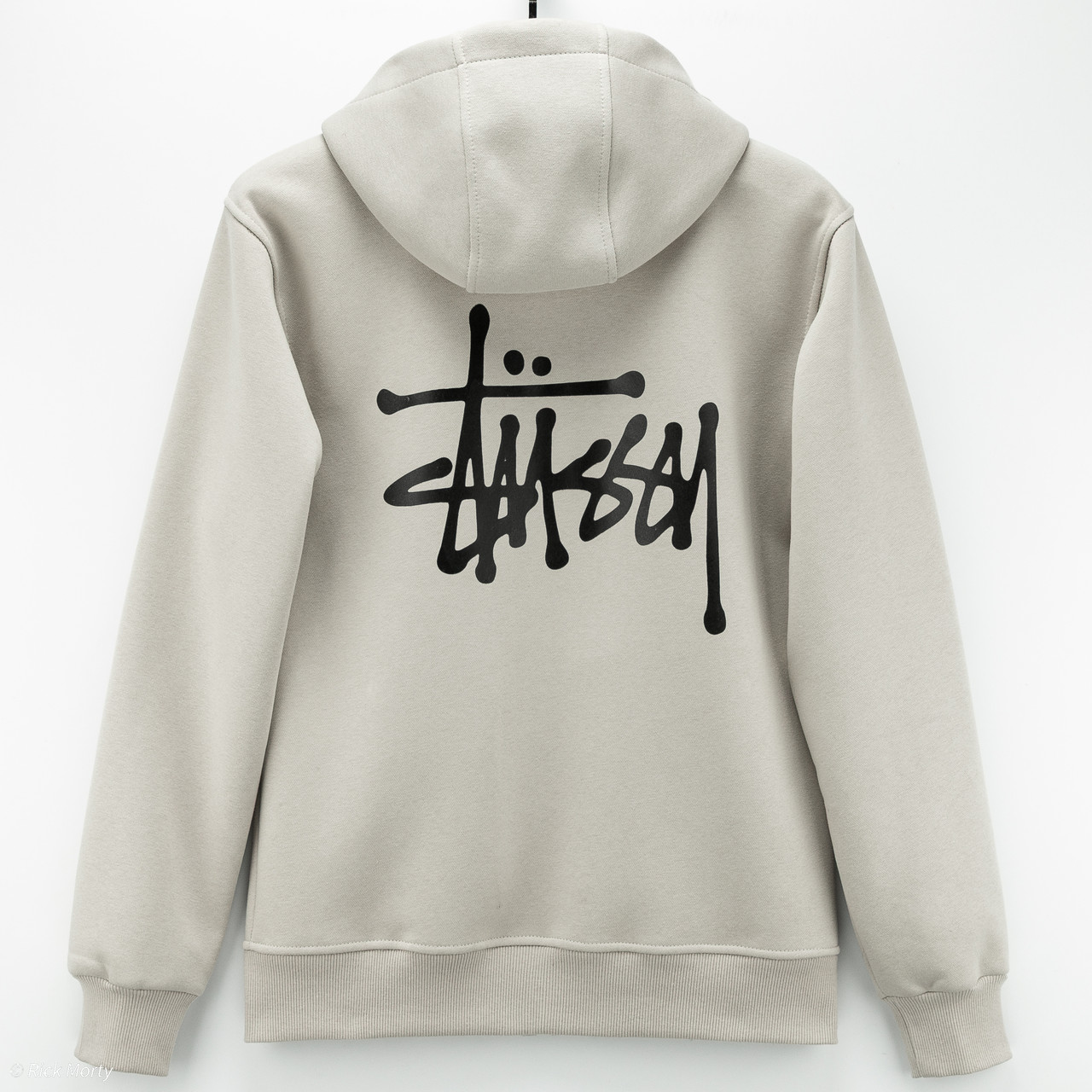 Кофта чоловіча Stussy світло-сіра з капюшоном тепла на флісі, фото 1