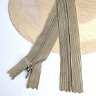 Потаємна блискавка 25см Китай нейлонова основа колір темний сіро-бежевий