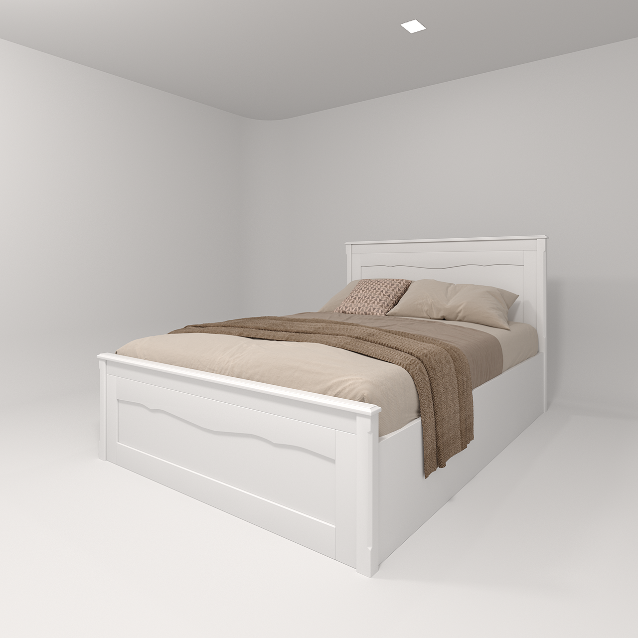 Ліжко двоспальне "Моне" з підйомним механізмом з натурального дерева, фото 1