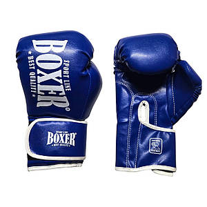 Боксерські рукавички BOXER NEW 16 оz вінілшкіряні сині