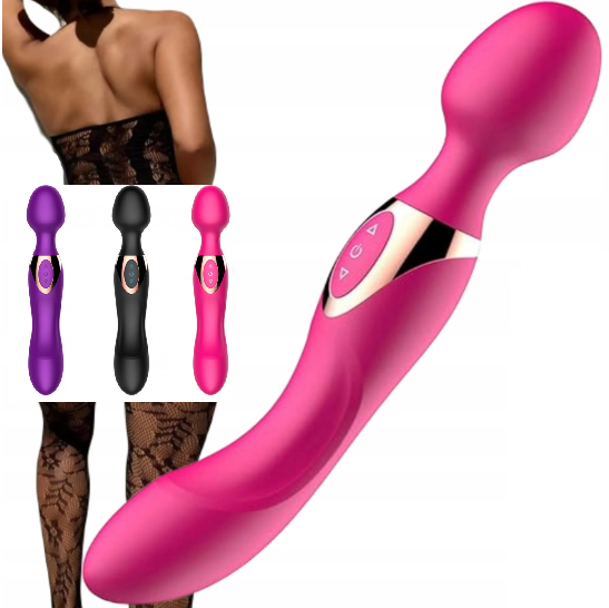 Двосторонній вібратор силіконовий, Вібратор мікрофон, перезаряджуваний, Універсальний вібромасажер, Інтимні гол, фото 1