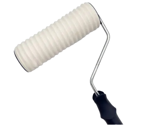 Валик гумовий структурний з пластиковою ручкою декоративний СМУЖКИ 60 мм довжина 180 мм, фото 1