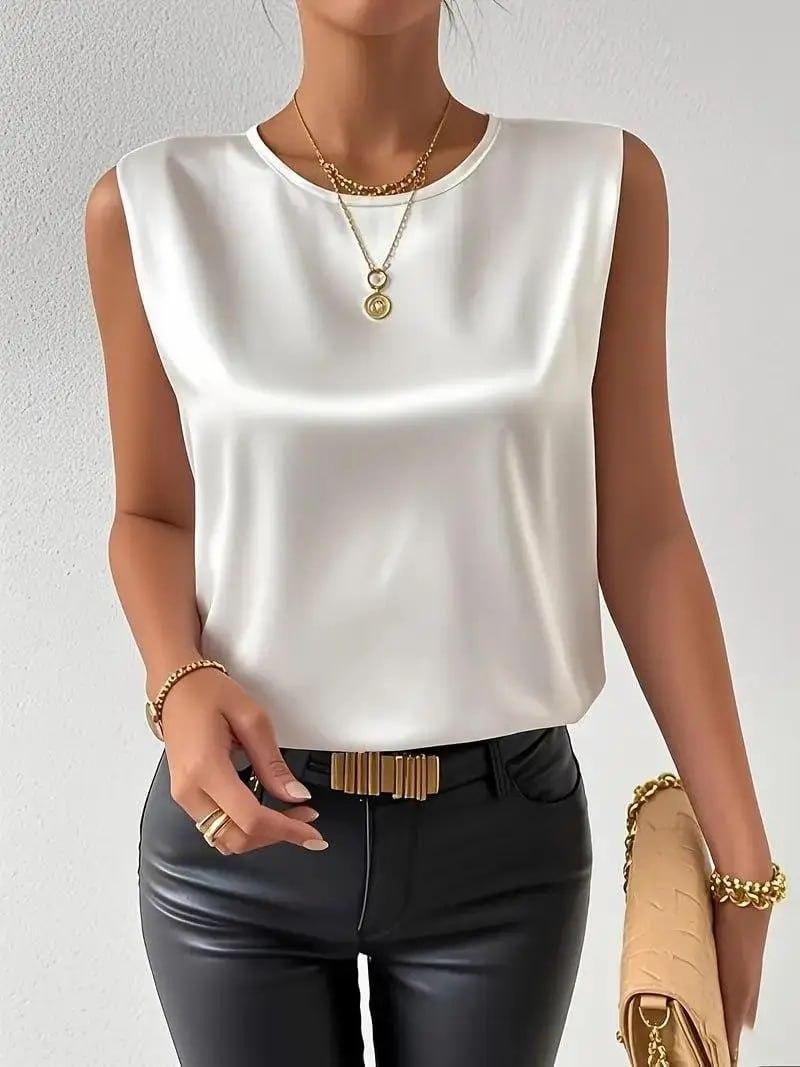 Біла шовкова блузка, РАЗМЕР ТІЛЬКИ 48, фото 1