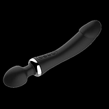 Вібратор з підігрівом двосторонній, вібромасажер для клитера і ерогенних зон, стимулятор для вагіни і анала,, фото 9