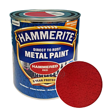 Фарба молоткова 3 в 1 по металу Hammerite Metal Paint Hammered захисна, червона, 0.75 л