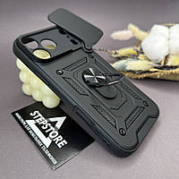 Чохол для iPhone 17 Pro Max броньований зі шторкою на камеру протиударний з кільцем-підставкою магнітом