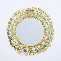 Декоративне дзеркало зі скла та металу в золоті