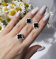 Срібний набір Кліф з камінчиками