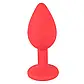 Силіконова пробка анальна з кристалом S червона, фото 4