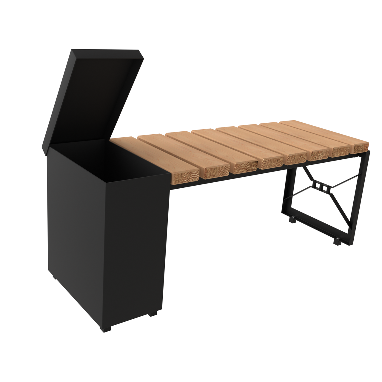 Лавка на цвинтар 119 см з ящиком для зберігання необхідних речей, фото 1