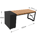 Лавка на цвинтар 119 см з ящиком для зберігання необхідних речей, фото 2