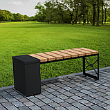 Лавка на цвинтар 119 см з ящиком для зберігання необхідних речей, фото 4