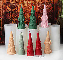 Молд для свічки Санта Клаус, дуже м'який платиновий силікон, мод. 953.