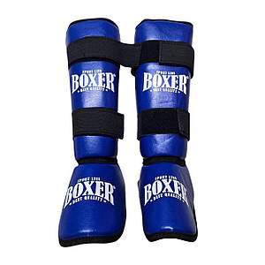 Захист гомілки та стопи BOXER NEW вінілшкіряний XL синій