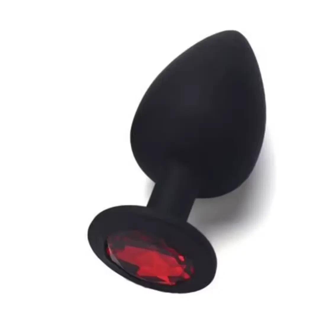 Силіконова пробка анальна з кристалом S чорна, фото 1