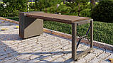 Лавка для цвинтаря 119 см в комплекті з металевим ящиком (сталь/терасна дошка), фото 10