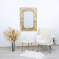 Настінне дзеркало зі скла та металу в рамі 80 х 110 см зотоло