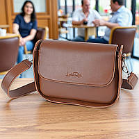 Маленький жіночий клатч сумка крос боді через рудий плече з екошкіри з плечовим ременем