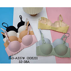 Бюстгальтер без швів у рубчик виробництва Фабричний Китай (В упаковці 1 колір) Розмір: 32-38 A (11218)