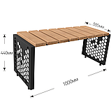 Надгробна лавка 1 м (сталь/терасна дошка), фото 7