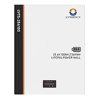 Акумулятор LiFePO4 2.56 кВтг 25.6В 100А LVTOPSUN LVTS256100 для сонячних електростанцій резервного живлення дому та бізнесу