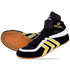 Борцовки замшеві Zelart Scout 4858 розмір 41 Black-White-Yellow, фото 9