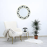 Настінне дзеркало кругле зі скла та металу 80 см