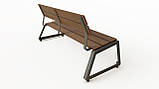 Лавка зі спинкою 175 см (сталь/терасна дошка), фото 3