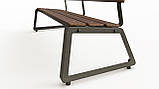 Лавка зі спинкою 175 см (сталь/терасна дошка), фото 4