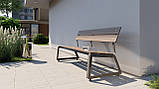 Лавка зі спинкою 175 см (сталь/терасна дошка), фото 6