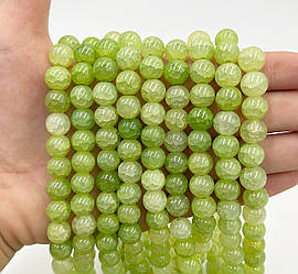 Намистини зі скла «Крижані» / Кракле / Упаковка ≈ 75 шт / Ø10мм / Салатовий
