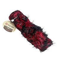 Yarnart RABBIT (Раббіт, травичка) №557 чорно-червоний (Пряжа синтетична, нитки для в'язання)