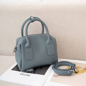 Сумка жіноча голуба крос-боді на блискавці із натуральної шкіри в різних кольорах Jasmin