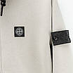 Кофта чоловіча Stone Island світло-сіра з капюшоном тепла на флісі, фото 3