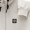 Кофта чоловіча Stone Island світло-сіра з капюшоном тепла на флісі, фото 6