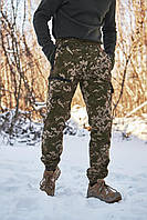 Тактичні чоловічі штани з кишенями на липучках зносостійкі брюки зі вбудованими наколінниками ріп-стоп камуфляж
