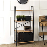 Стелаж MEBEL ELITE GIA, корпус метал, полички МДФ, дуб/чорний, фото 2