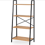 Стелаж MEBEL ELITE GIA, корпус метал, полички МДФ, дуб/чорний, фото 6