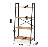 Стелаж MEBEL ELITE GIA, корпус метал, полички МДФ, дуб/чорний, фото 7