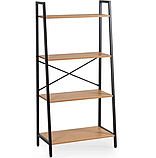 Стелаж MEBEL ELITE GIA, корпус метал, полички МДФ, дуб/чорний, фото 8