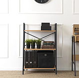 Стелаж лофт 97х64х31 см MEBEL ELITE VIOR, дуб/чорний, фото 2