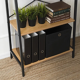 Стелаж лофт 97х64х31 см MEBEL ELITE VIOR, дуб/чорний, фото 4