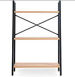 Стелаж лофт 97х64х31 см MEBEL ELITE VIOR, дуб/чорний, фото 5