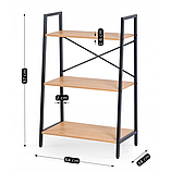 Стелаж лофт 97х64х31 см MEBEL ELITE VIOR, дуб/чорний, фото 7