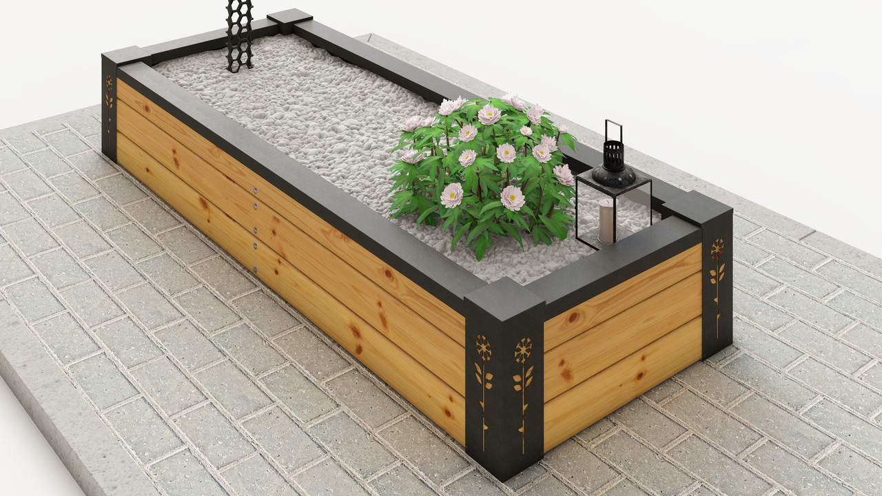 Обрешітка на могилу із натуральної деревини (модрини), висота 30 см, фото 1