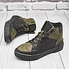 Зимові чоловічі шкіряні черевики, кросівки хакі утеплені з натуральної шкіри на хутрі на зиму для чоловіків, розмір 40-45, фото 3