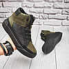 Зимові чоловічі шкіряні черевики, кросівки хакі утеплені з натуральної шкіри на хутрі на зиму для чоловіків, розмір 40-45, фото 5