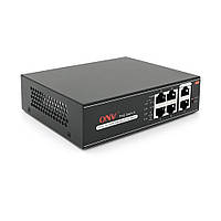 4х портовий PoE комутатор ONV-H1064PL 4 порти РоЕ 100 Мбіт + 2х100 Мбіт, IEEE802.3af / at до 30 Вт на кожний