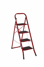 Драбина побутова 4-х сходинкова гумове покриття RED MAX  Н-127см