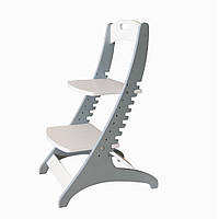 Зростаючий стілець Монтессорі Voltronic - Elite Сірий + Білий (ФАНЕРА)